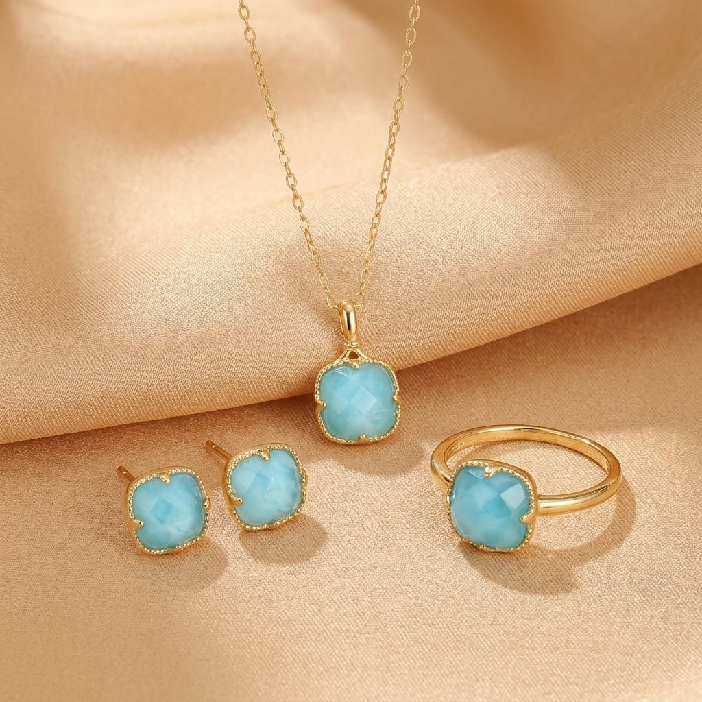 Collier Turquoise Argent Plaqué Or – Protection et Sérénité - Biloria
