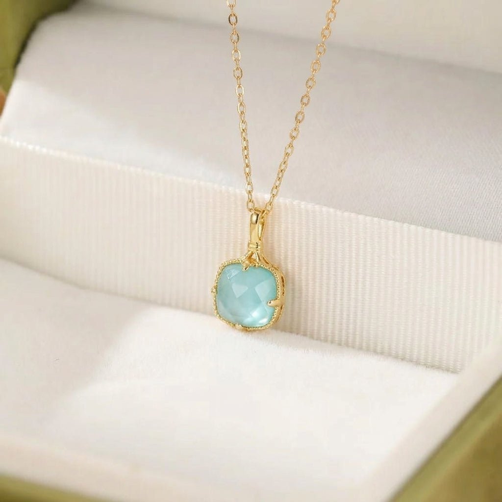 Collier Turquoise Argent Plaqué Or – Protection et Sérénité - Biloria