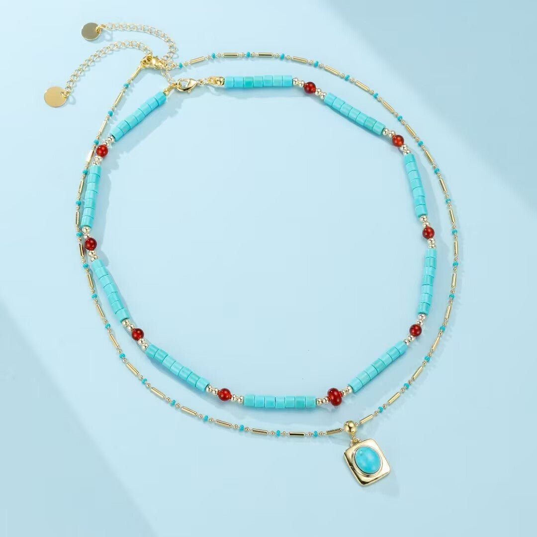 Collier Turquoise en Acier Titane – Bijou de Protection - Biloria