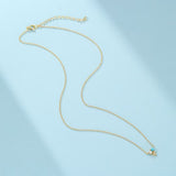 Collier Turquoise Perle Zircon Argent Plaqué Or - Biloria