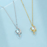 Collier Valse Céleste Pierre de Lune et Zircon - Biloria