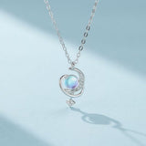 Collier Valse Céleste Pierre de Lune et Zircon - Biloria