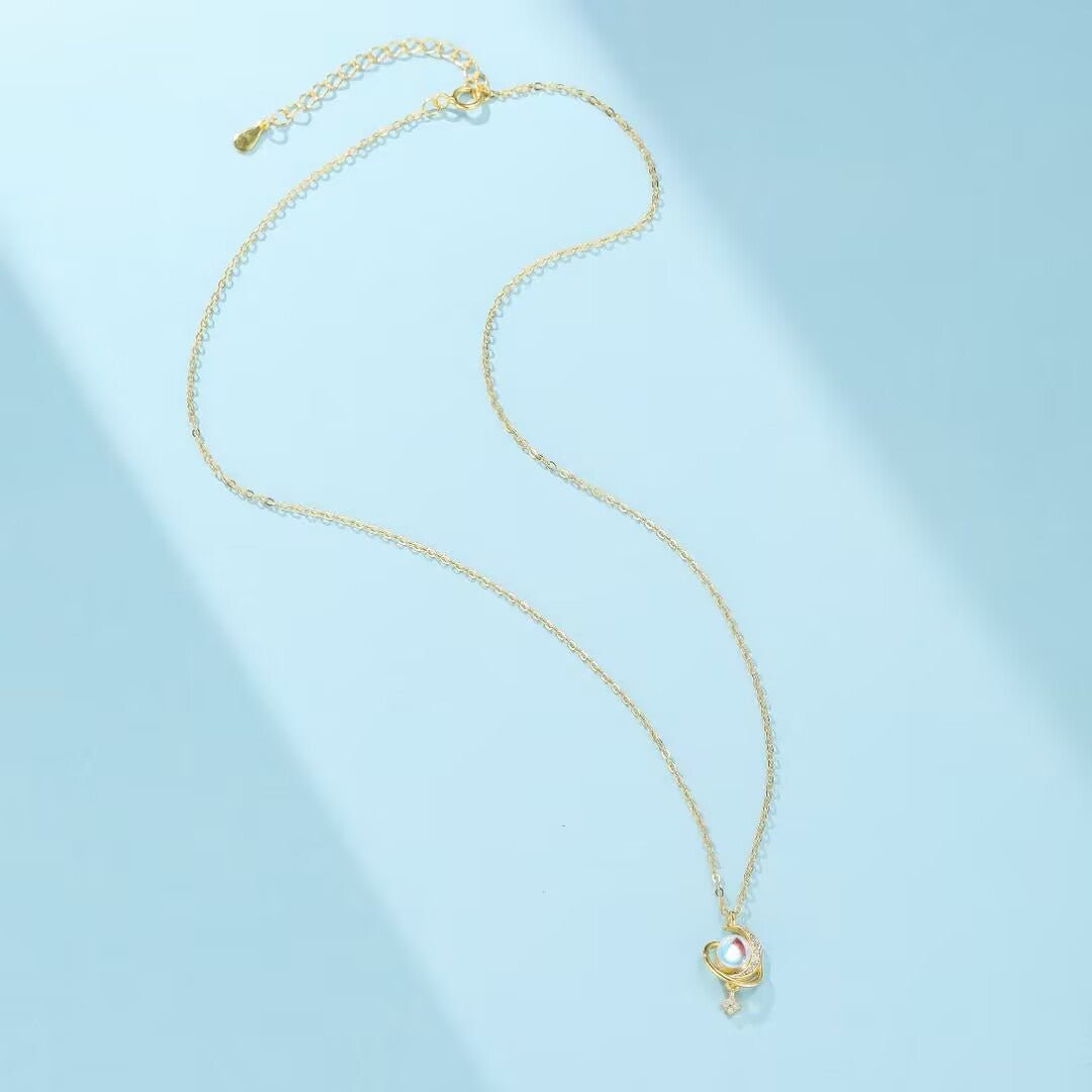 Collier Valse Céleste Pierre de Lune et Zircon - Biloria