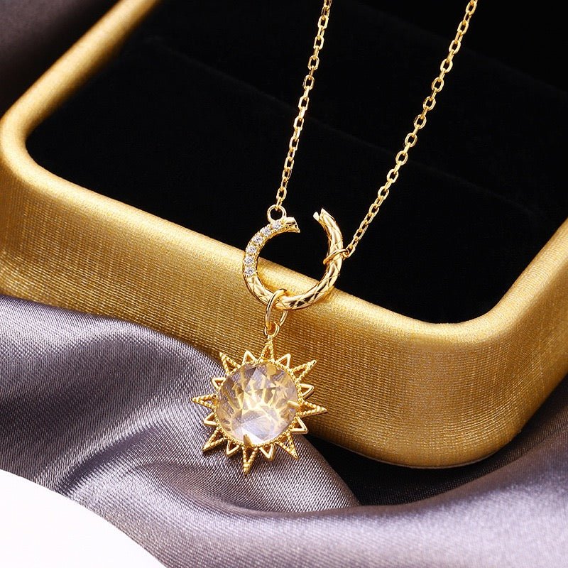 Collier Zircon Argent Plaqué Or pour une Lumière Éternelle - Biloria