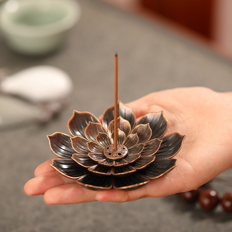 Encensoir Lotus Métal 8 cm pour Méditation et Bien-être - Biloria