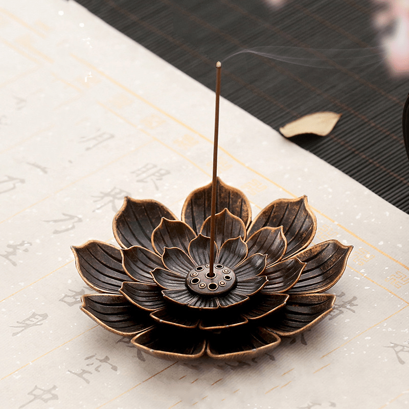 Encensoir Lotus Métal 8 cm pour Méditation et Bien-être - Biloria