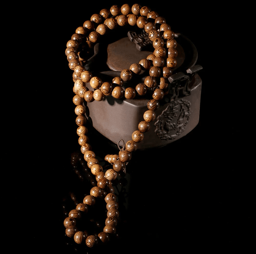 Mâlâ 108 Perles Bois de Wengé – Force Intérieure - Biloria