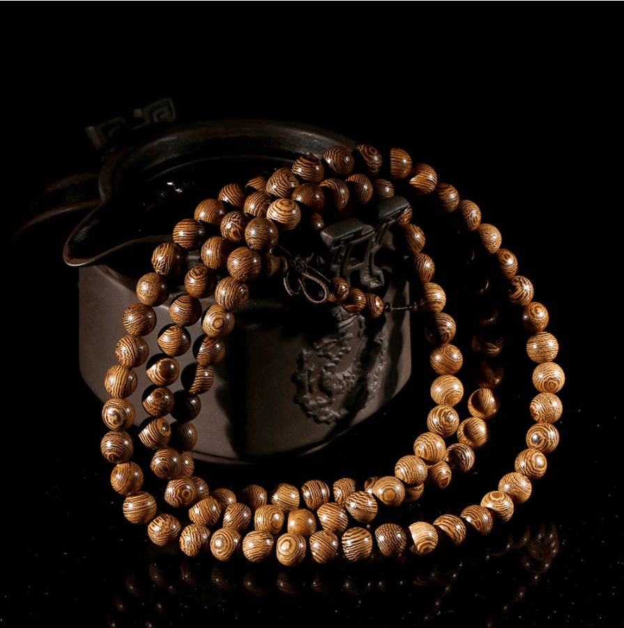 Mâlâ 108 Perles Bois de Wengé – Force Intérieure - Biloria