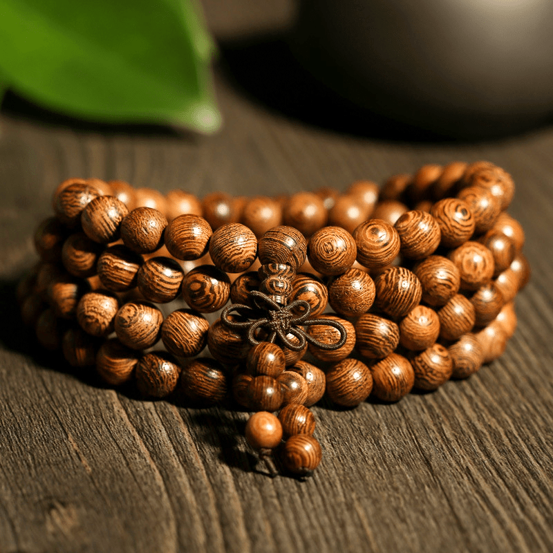 Mâlâ 108 Perles Bois de Wengé – Force Intérieure - Biloria