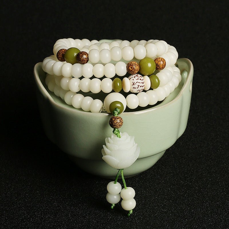 Mâlâ 108 Perles, Jade et Graine de Bodhi - Biloria