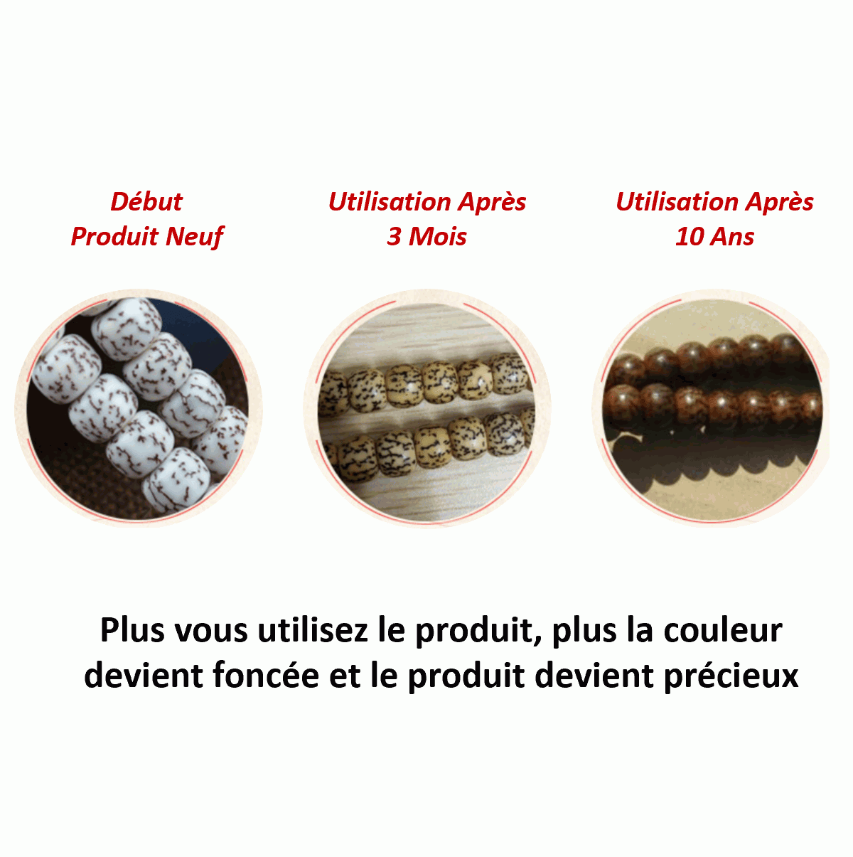 Mâlā Graines de Bodhi 108 Perles – Yin et Yang - Biloria