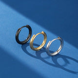 Mini créole homme 10 mm - Finitions noir argent doré - Biloria
