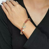 Offrir un Bracelet Quartz Fraise et Labradorite Abeille Poétique - Biloria