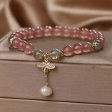 Offrir un Bracelet Quartz Fraise et Labradorite Abeille Poétique - Biloria