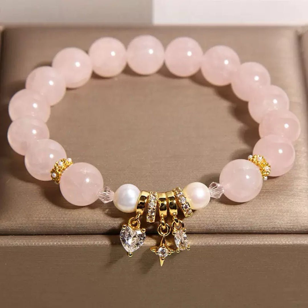 Offrir un Bracelet Quartz Rose Perle Charme Vénus Cadeau - Biloria