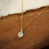 Offrir un Collier Pierre de Lune – Goutte Lumineuse, Argent Plaqué Or - Biloria