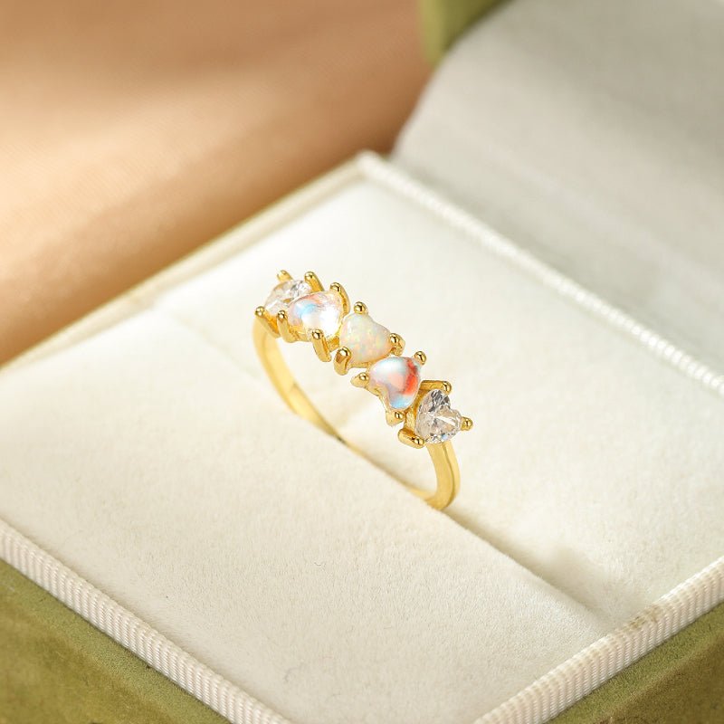 Offrir une bague pierre de lune argent plaqué or en cadeau - Biloria