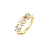 Offrir une bague pierre de lune argent plaqué or en cadeau - Biloria