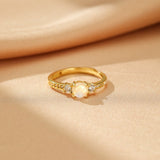 Offrir une Bague Pierre de Lune – Bijou Ajustable Argent Plaqué Or 18K - Biloria
