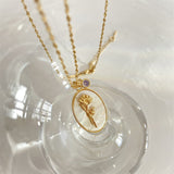 Pendentif 12 Pierres de Naissance – Romance en Acier Inoxydable - Biloria