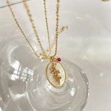Pendentif 12 Pierres de Naissance – Romance en Acier Inoxydable - Biloria
