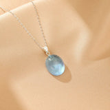 Pendentif Aigue-Marine Argent 925 – Bijou Pierre Naturelle Bleu - Biloria
