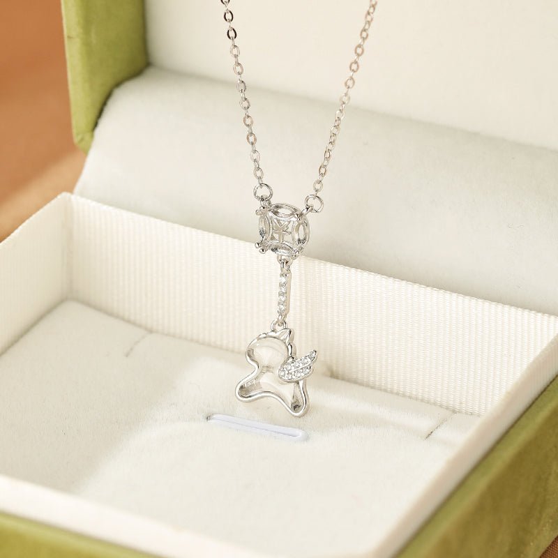 Pendentif Cheval Ailé Cristal de Roche - Argent 925 - Biloria