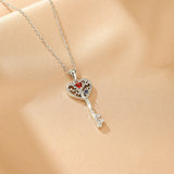 Pendentif Clé d'Amour Arbre de Vie – Zircon Argent S925 - Biloria