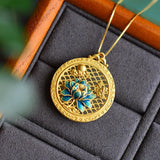 Pendentif Lotus Jade Blanc Harmonie - Biloria