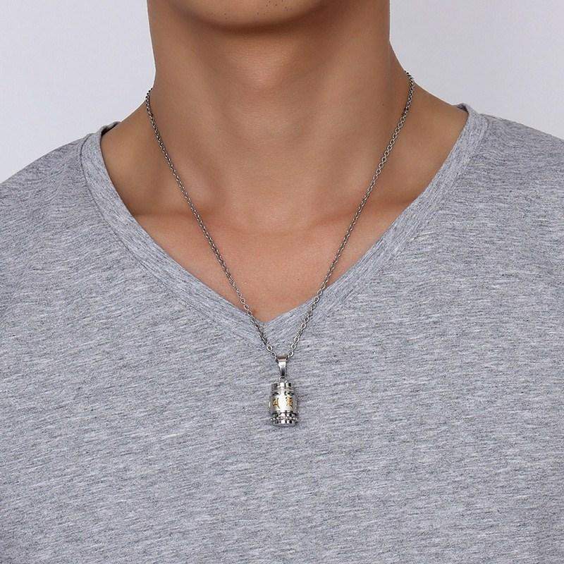 Pendentif Moulin à Prières Tibétain avec Mantra Om Mani Padme Hum - Biloria