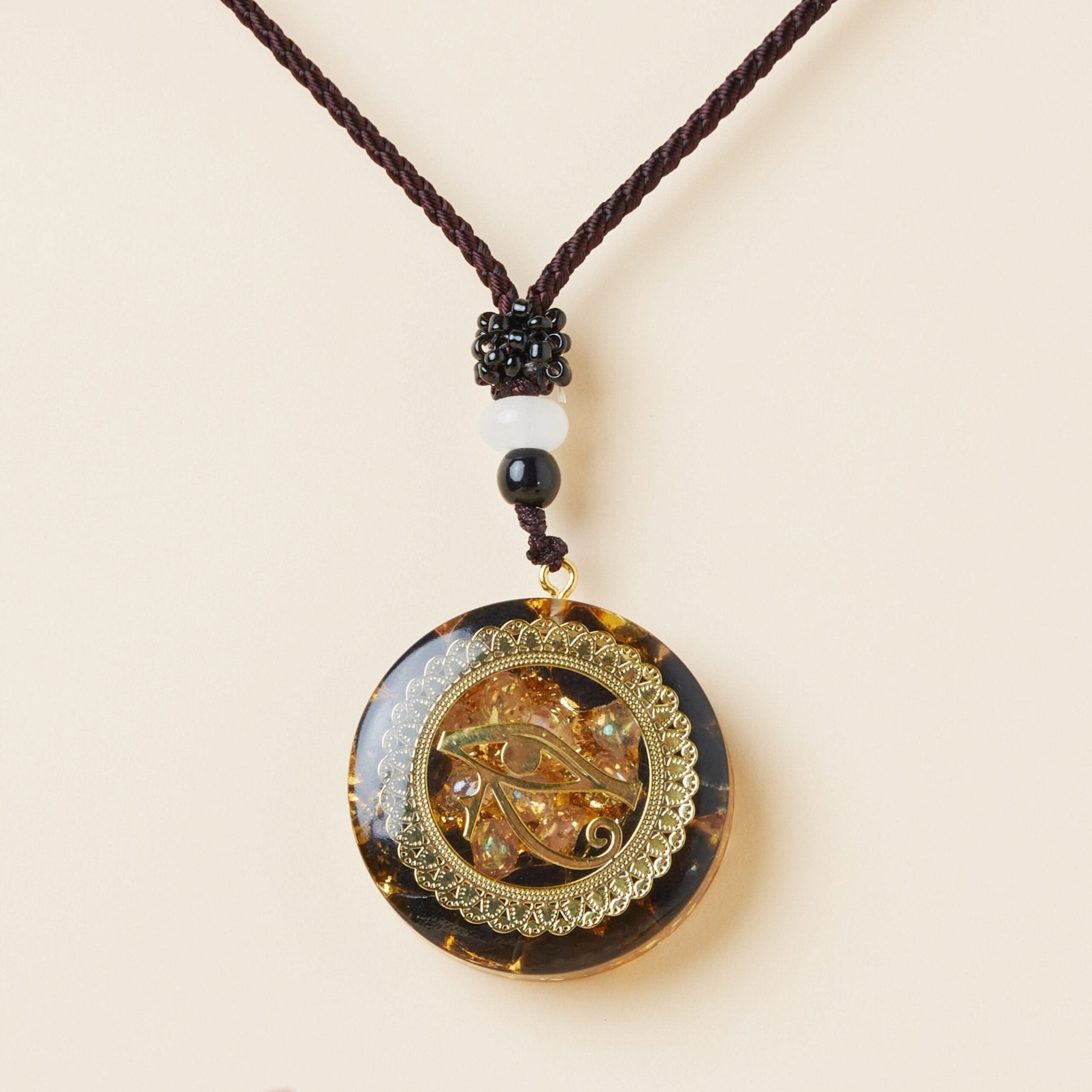 Pendentif Orgonite Agate Œil Oudjat – Protection Harmonie - Biloria