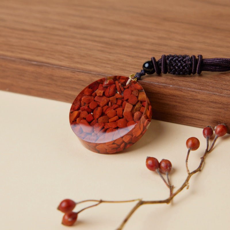 Pendentif Orgonite Jaspe Rouge Œil Oudjat Protection - Biloria