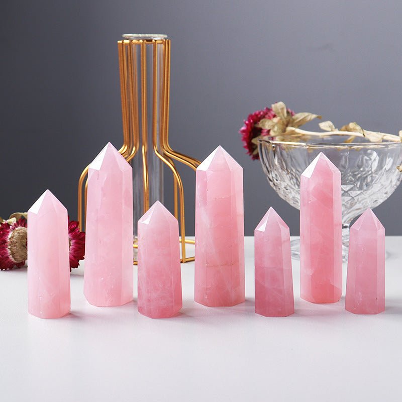 Pointe Quartz Rose Amour pour Méditation et Décoration - Biloria