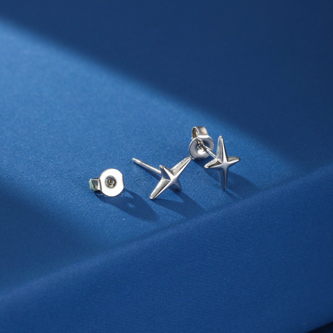 Puce d'Oreille Homme Croix Minimaliste Acier Inoxydable - Biloria