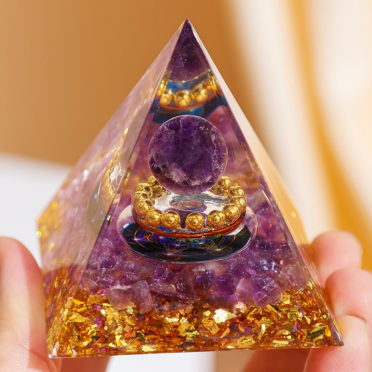 Pyramide Orgonite Améthyste 6 cm – Protection et Sérénité - Biloria