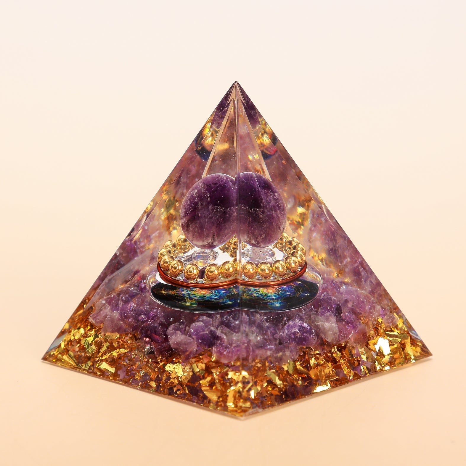 Pyramide Orgonite Améthyste 6 cm – Protection et Sérénité - Biloria