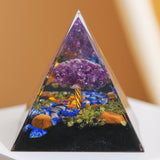 Pyramide Orgonite Améthyste et Lapis Lazuli avec Arbre de Vie - Biloria