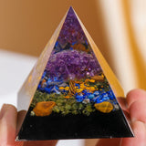 Pyramide Orgonite Améthyste et Lapis Lazuli avec Arbre de Vie - Biloria