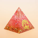 Pyramide Orgonite Arbre de Vie Quartz Rose – Amour et Harmonie - Biloria