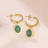 Quand la sérénité rencontre l'élégance : boucles d'oreilles Aventurine - Biloria