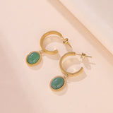 Quand la sérénité rencontre l'élégance : boucles d'oreilles Aventurine - Biloria