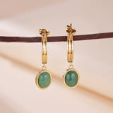 Quand la sérénité rencontre l'élégance : boucles d'oreilles Aventurine - Biloria