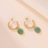 Quand la sérénité rencontre l'élégance : boucles d'oreilles Aventurine - Biloria
