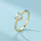 Topaze Bleue Bague Ajustable Argent Plaqué Or 18K - Biloria